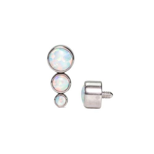 Tapered Opal Cluster Titanium Top - Threaded