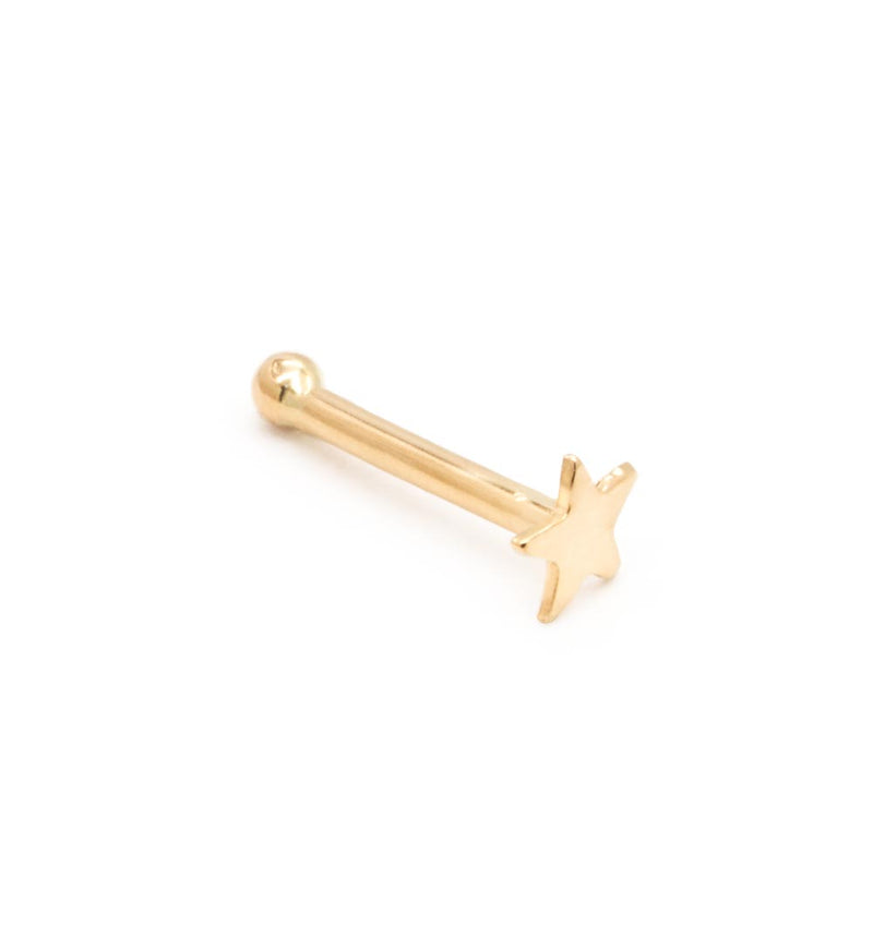 Flat Gold Star Nostril Stud