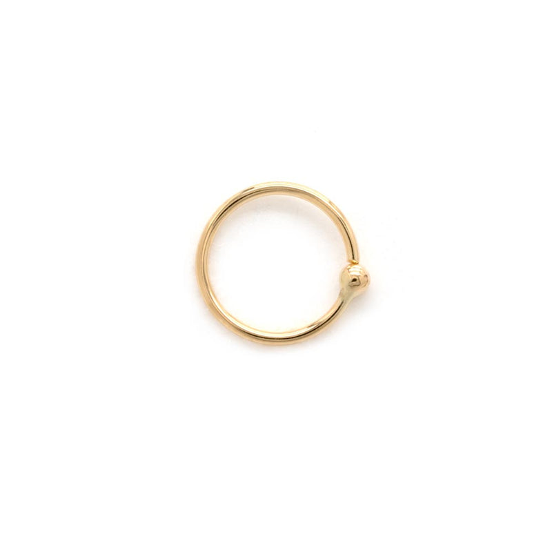 Gold Fixed Bead Nostril Ring