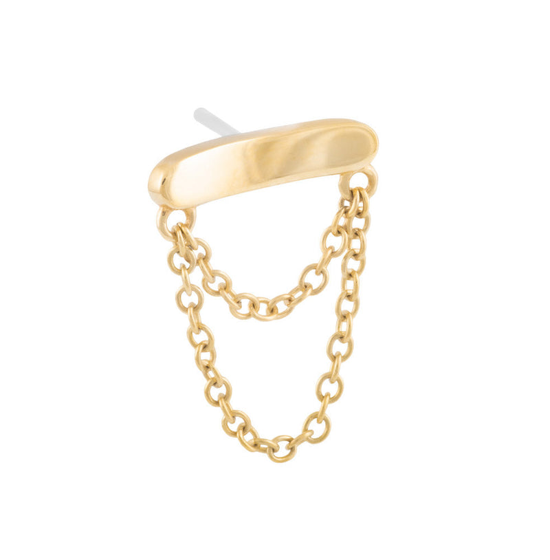 Gold Bar with Chain Top - Threadless