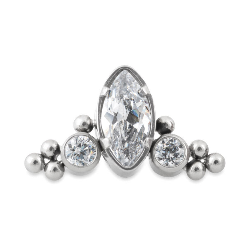 Baroque Tiara Titanium Top - Threadless