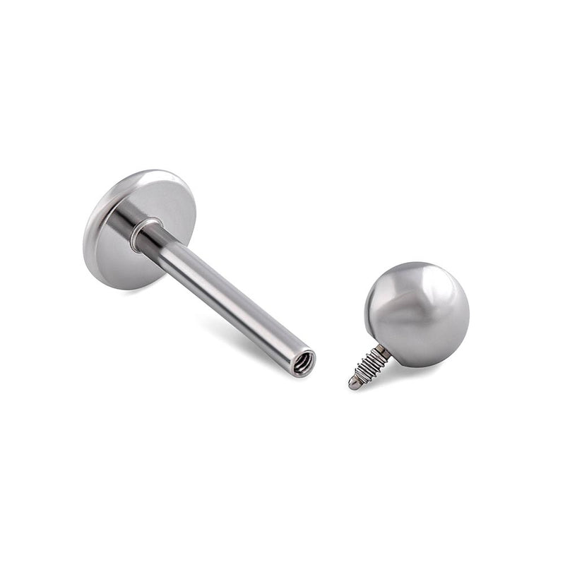 Steel Labret Flat Back with Ball End - Internally Threaded