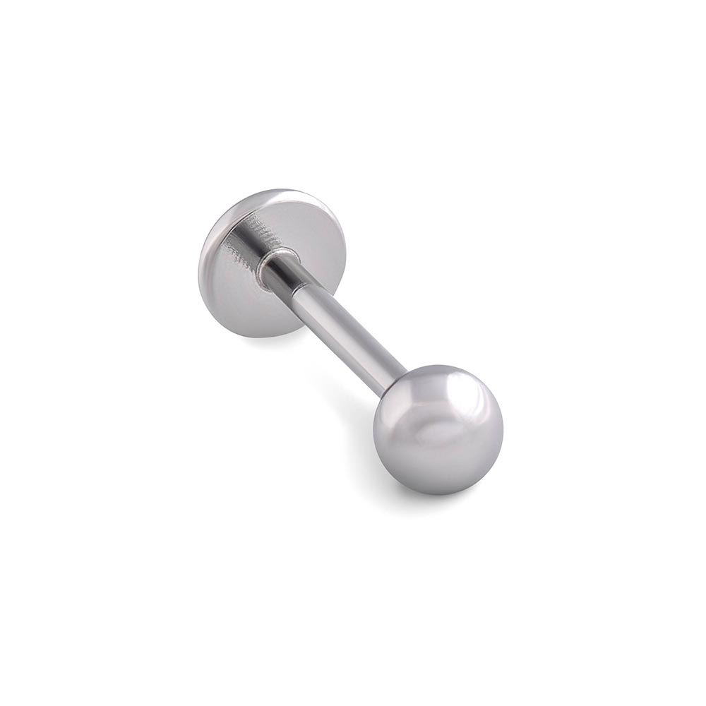 Steel Labret Flat Back with Ball End - Internally Threaded