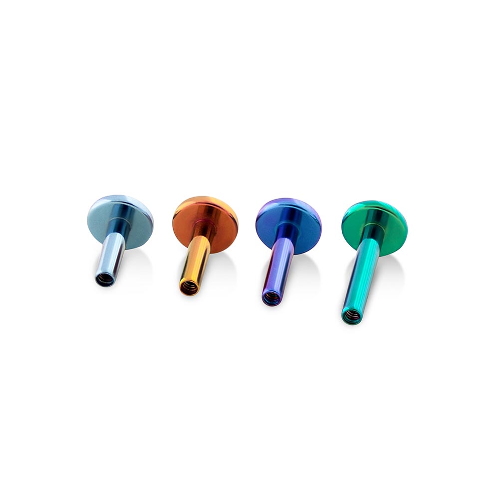 Flat Back Disc Titanium Labret Post- Threaded
