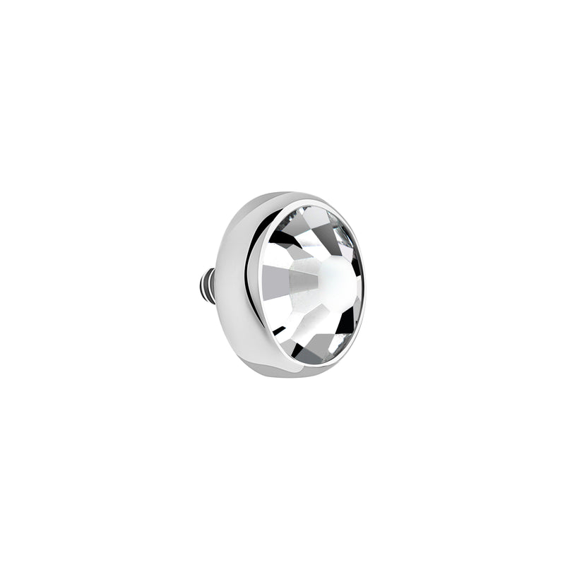 Bezel Set Swarovski Gem Titanium Top - Threaded