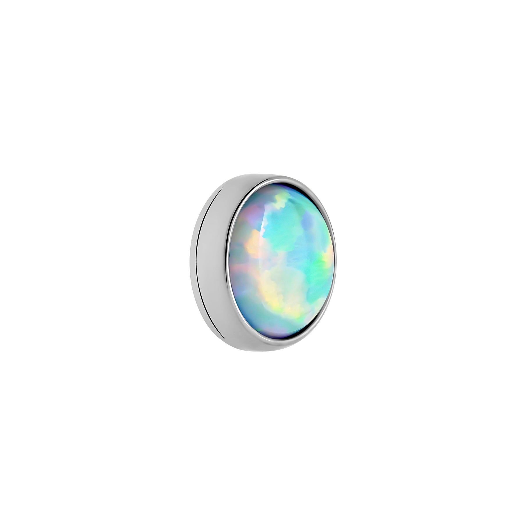 Bezel Set Opal Titanium Top - Threaded