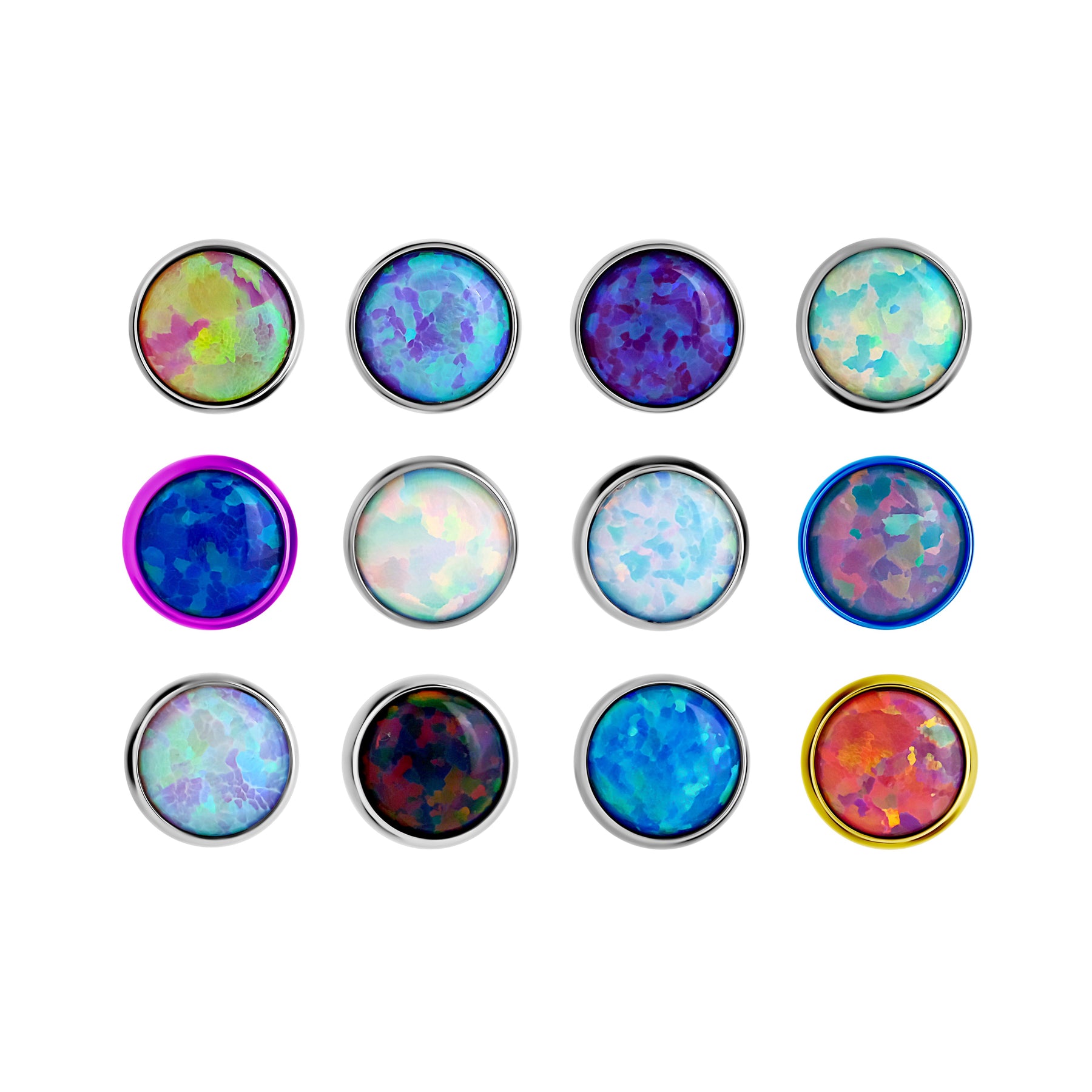 Bezel Set Opal Titanium Top - Threaded