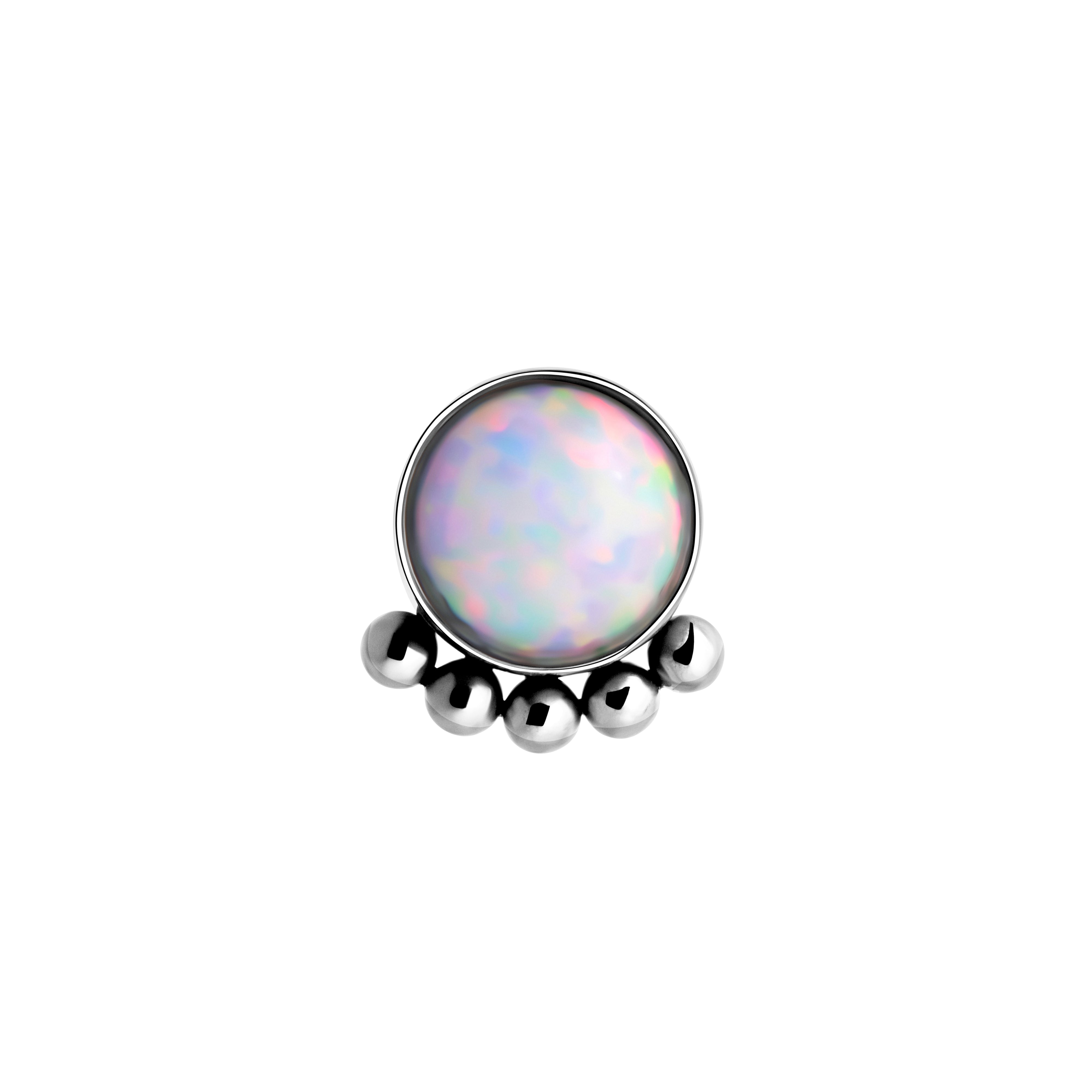 Titanium Micron Bead Row Opal Top - Internally Threaded – Tilum Jewelry