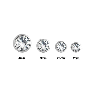 Steel Swarovski Gem Ball Top - Internally Threaded