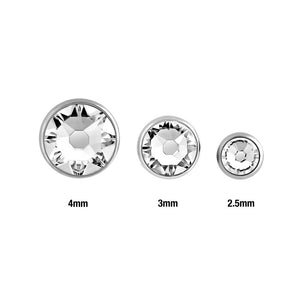 Bezel Set Swarovski Gem Titanium Top - Threaded