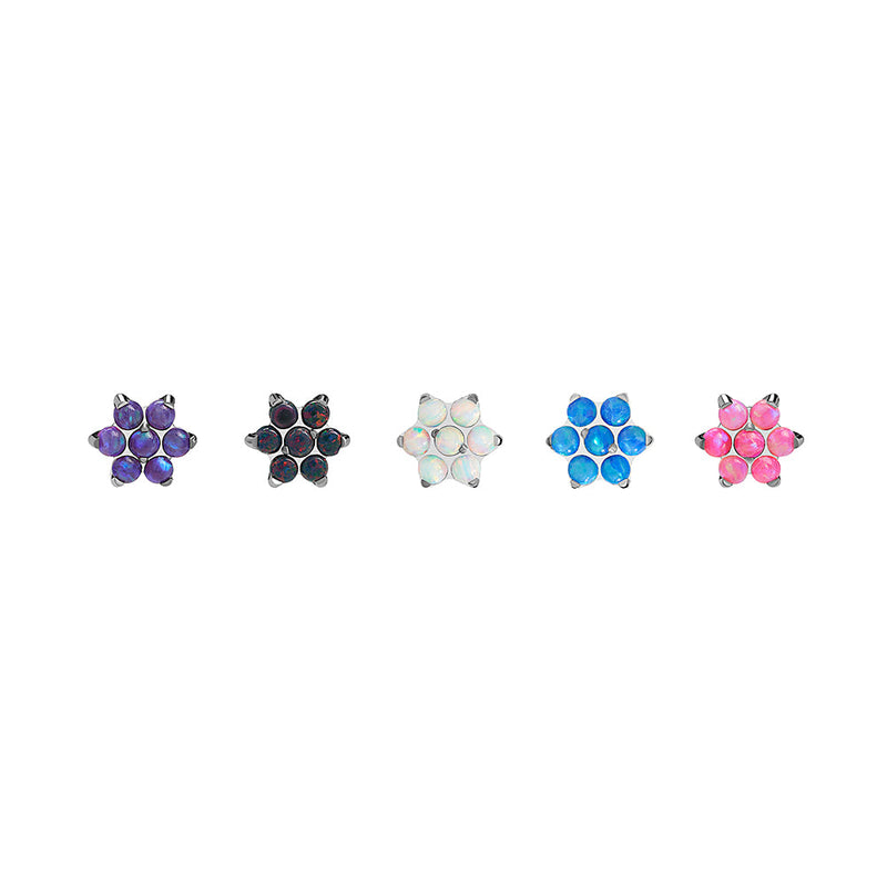 Opal Flower Titanium Top - Threaded