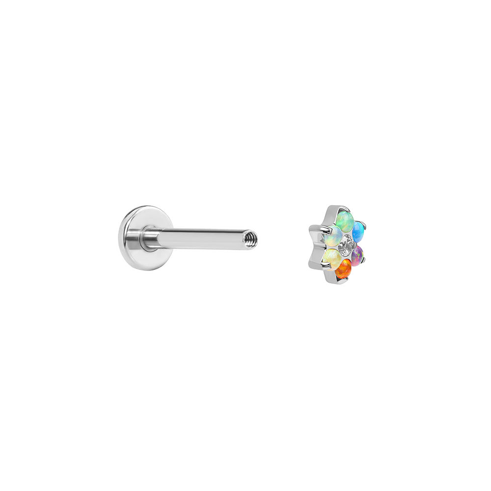 Opal Flower Titanium Top - Threaded
