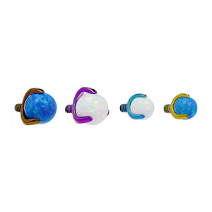Opal Ball Titanium Top - Threaded