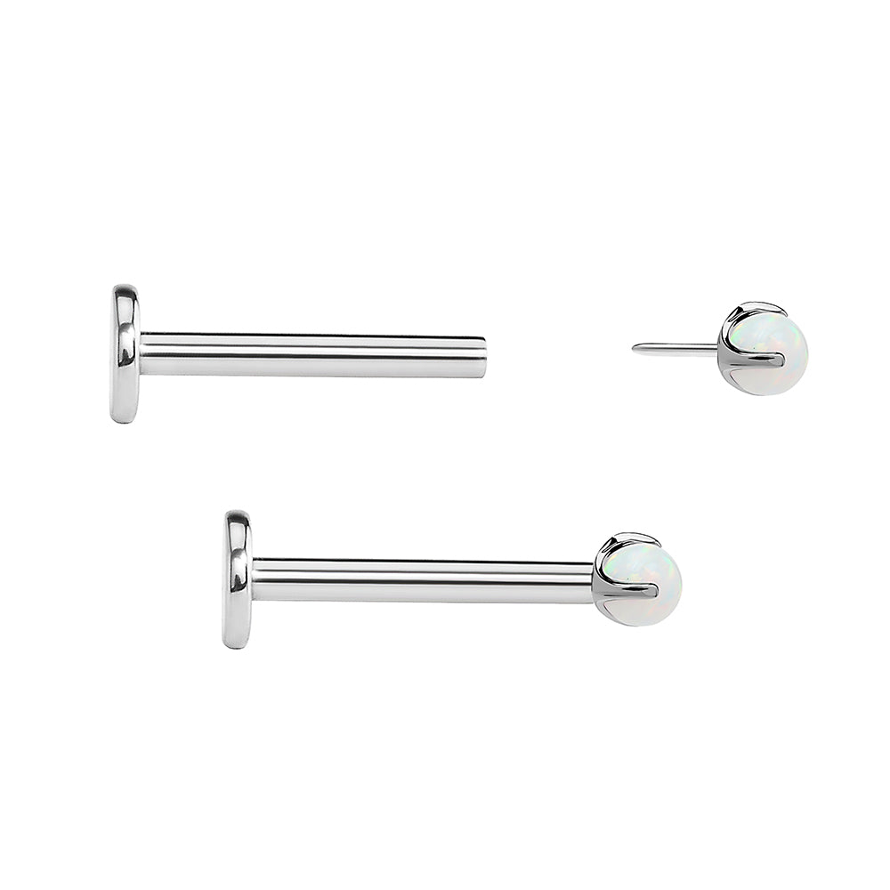 Opal Ball Titanium Top - Threadless