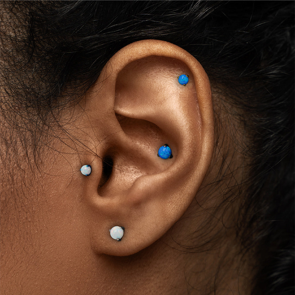 Opal Ball Titanium Top - Threadless