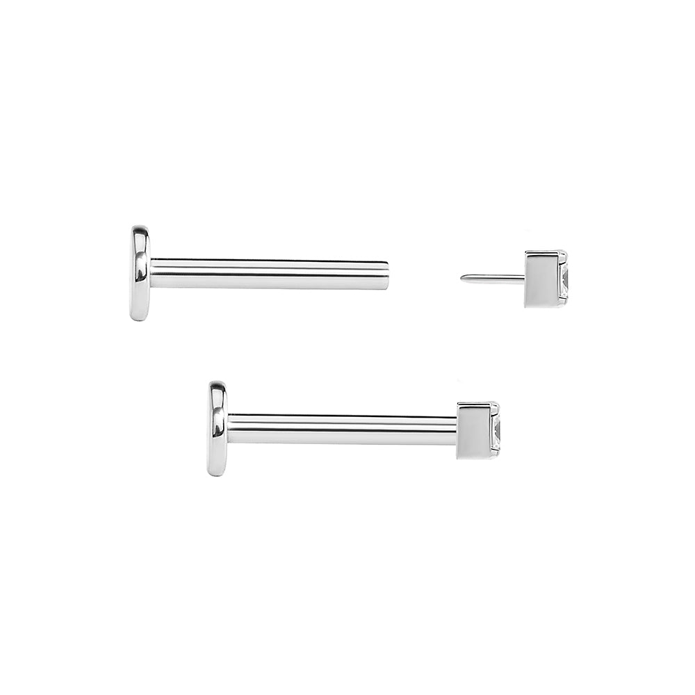 Princess Cut Titanium Top - Threadless