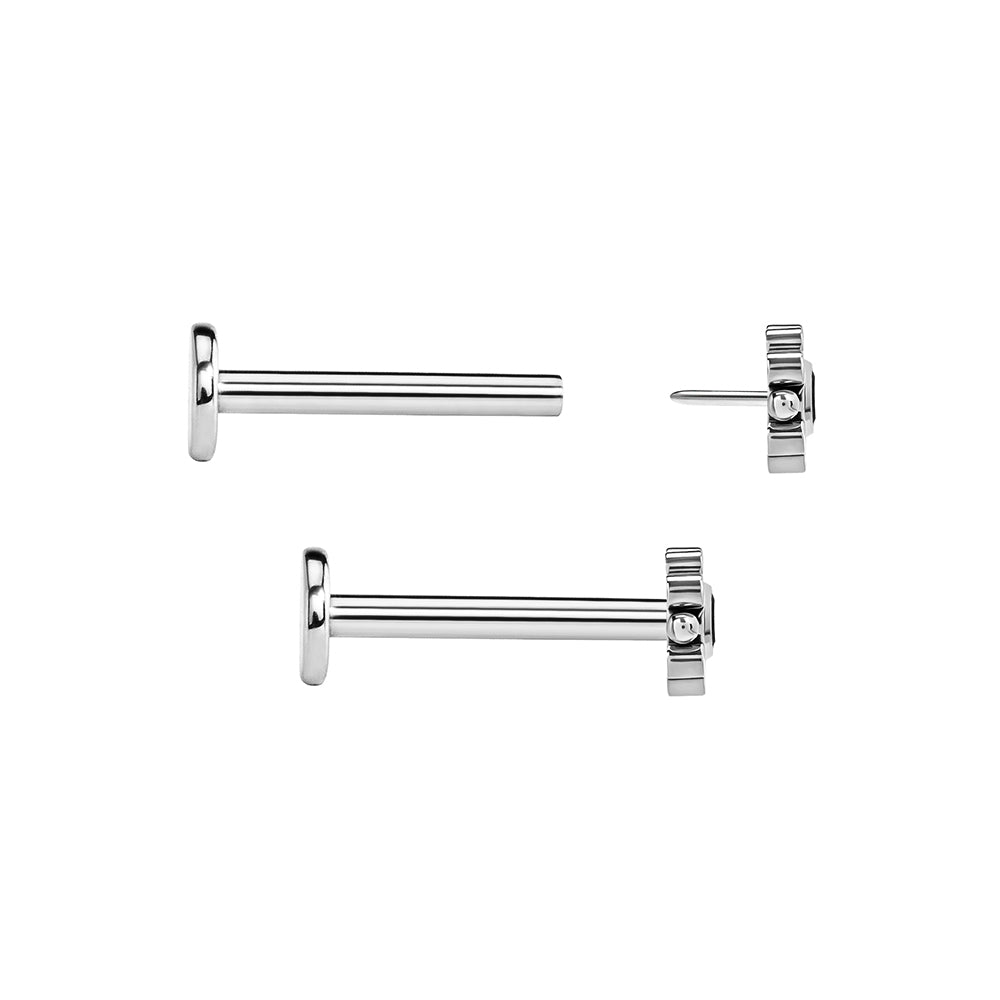 Noir Flower Titanium Top - Threadless