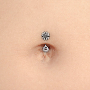 Noir Flower Titanium Top - Threadless