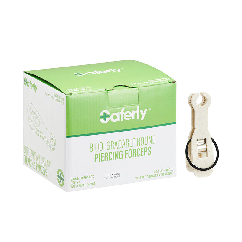 Saferly Round Biodegradable Piercing Forceps