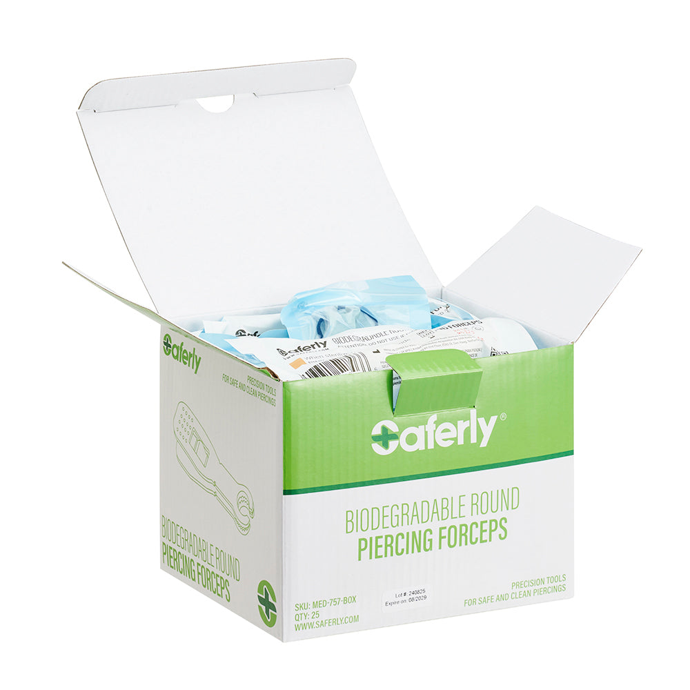 Saferly Round Biodegradable Piercing Forceps