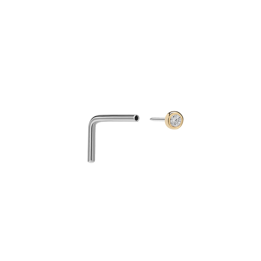L-Bend Titanium Nostril Ring - Threadless