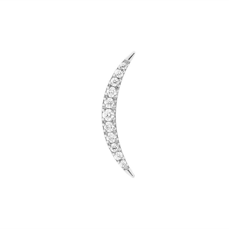 Gemmed Crescent Moon Top - Threaded