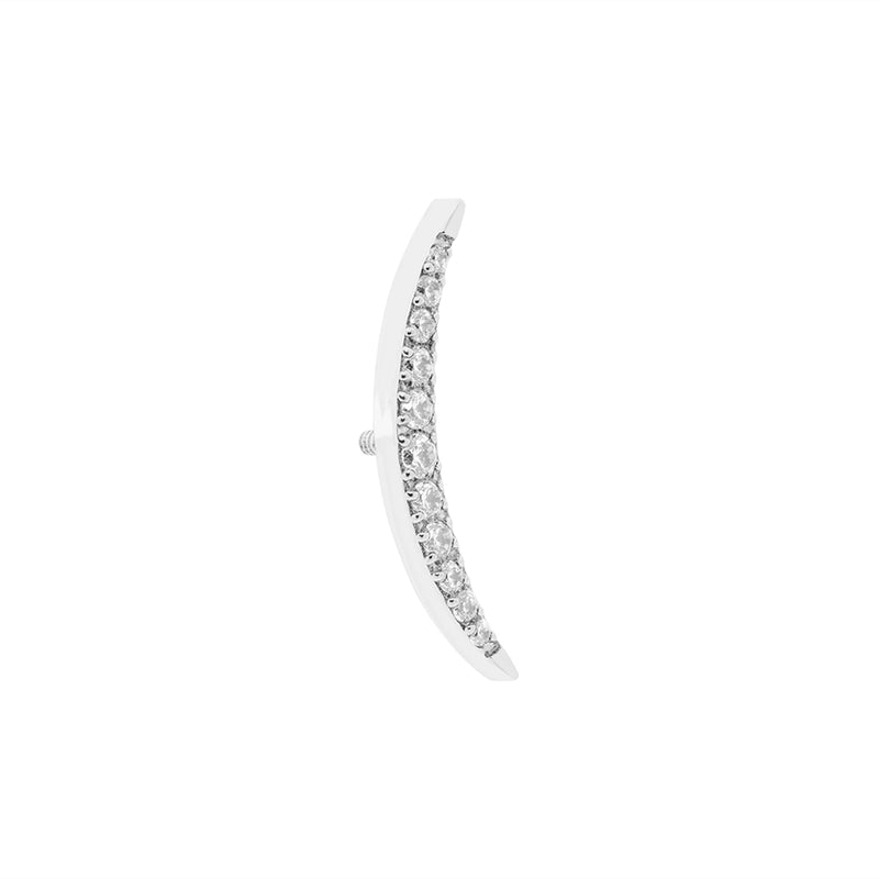 Gemmed Crescent Moon Top - Threaded