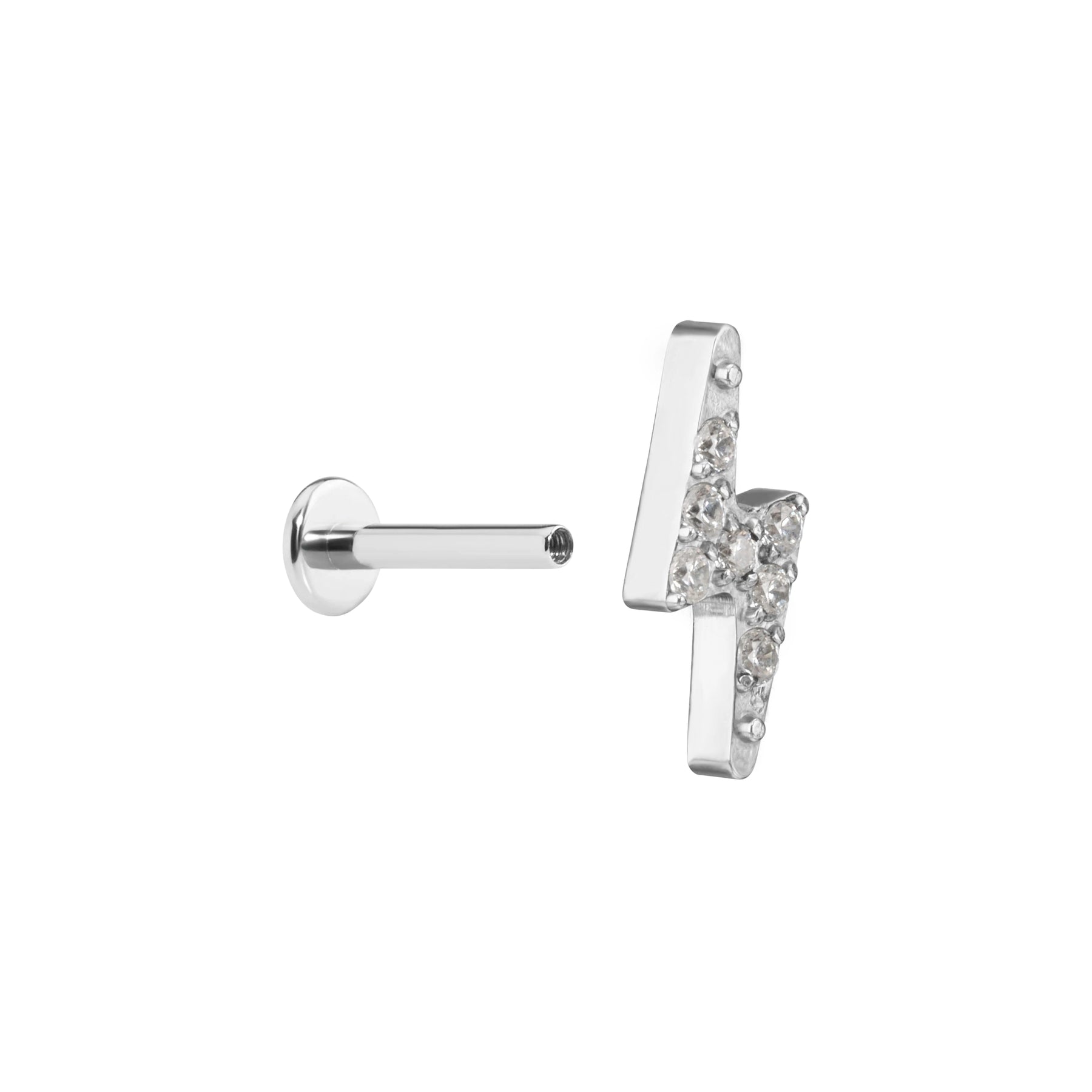 Gemmed Bolt Titanium Top - Threaded