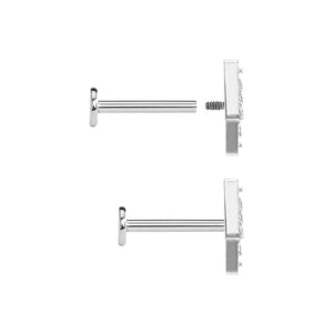 Gemmed Bolt Titanium Top - Threaded