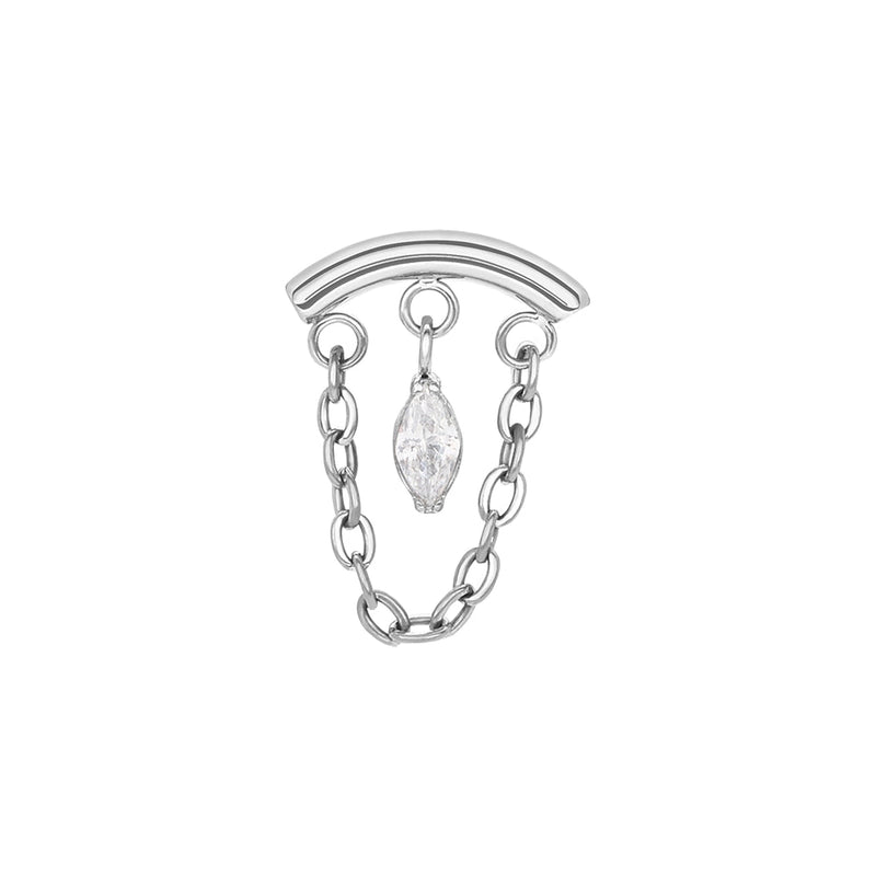 Titanium Marquise Helix Drape Top - Threaded