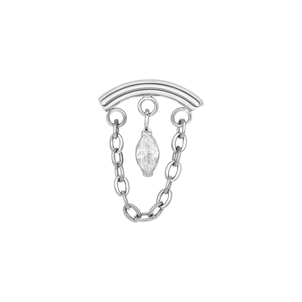 Titanium Marquise Helix Drape Top - Threaded