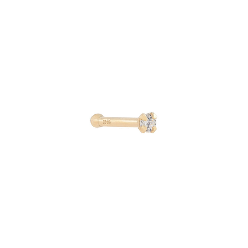 Gold Genuine Diamond Nostril Stud