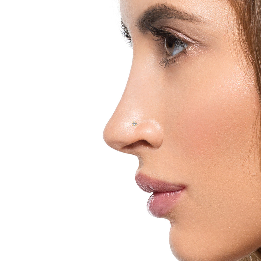 Gold Genuine Diamond Nostril Stud
