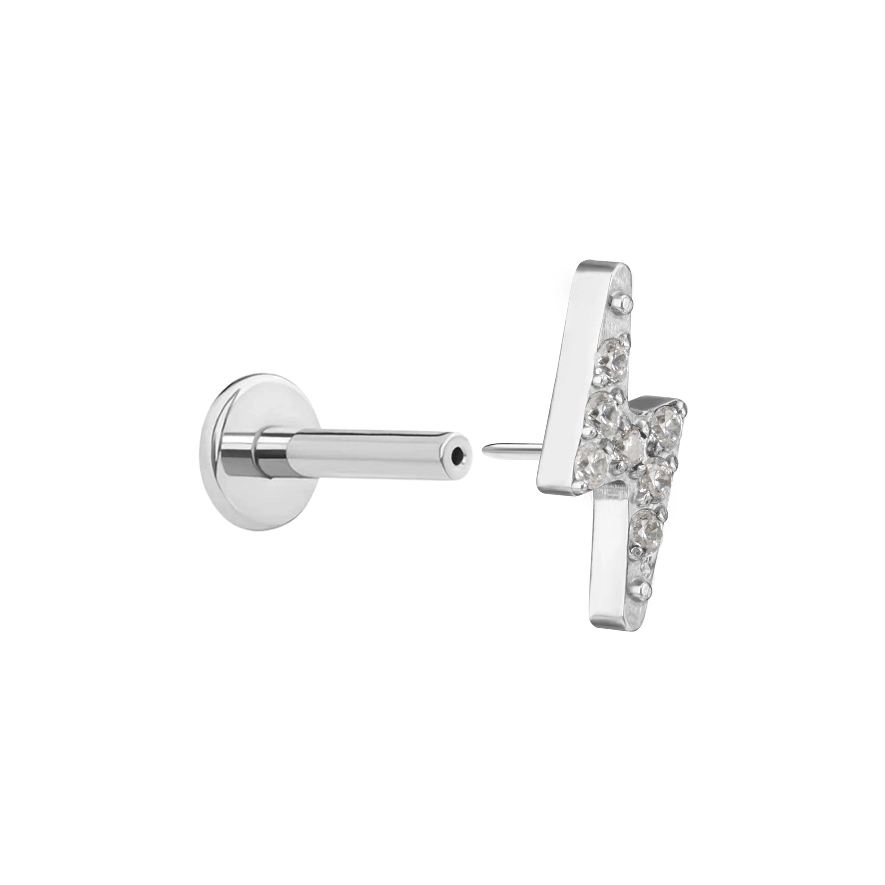 Gemmed Bolt Titanium Top - Threadless