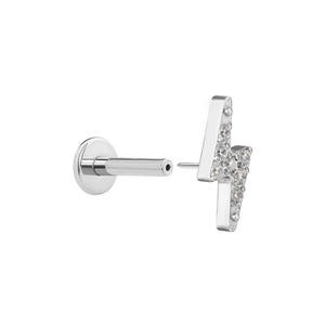 Gemmed Bolt Titanium Top - Threadless