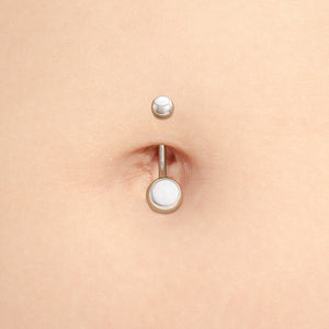 Double Opal Titanium Navel Curve