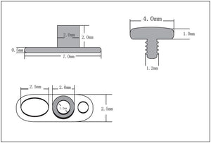 Titanium Dermal Anchor with 4mm Disk Top