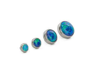 Bezel Set Opal Titanium Top - Threaded