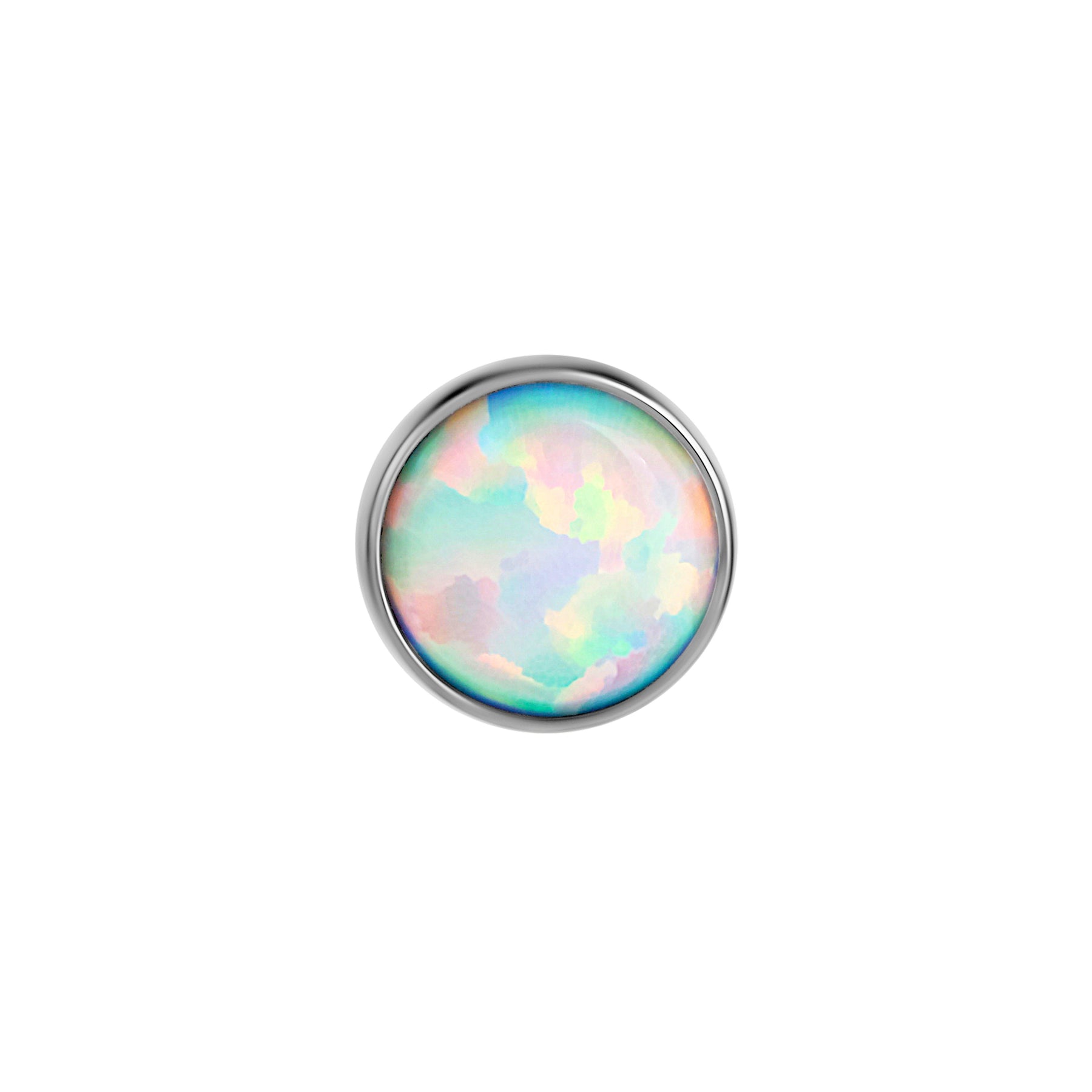 Bezel Set Opal Titanium Top - Threaded