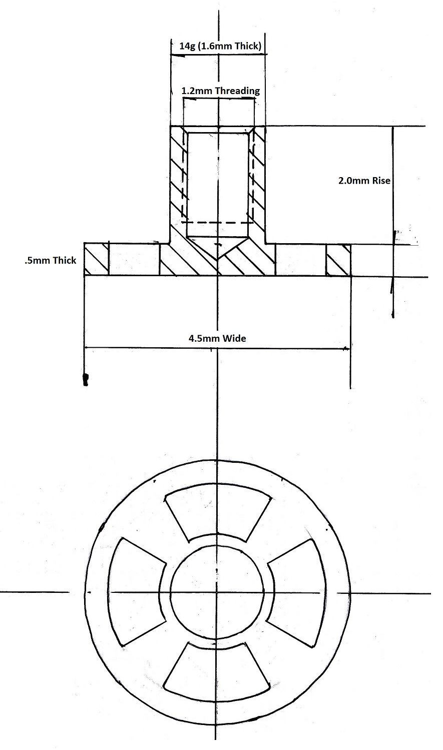 Titanium Dermal Anchor with Round Base