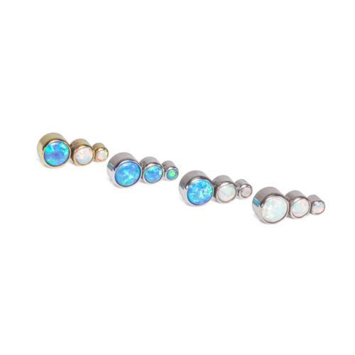 Tapered Opal Cluster Titanium Top - Threaded