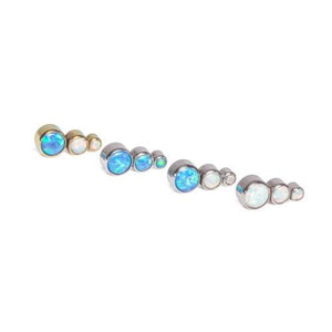Tapered Opal Cluster Titanium Top - Threaded