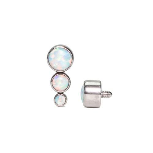 Tapered Opal Cluster Titanium Top - Threaded