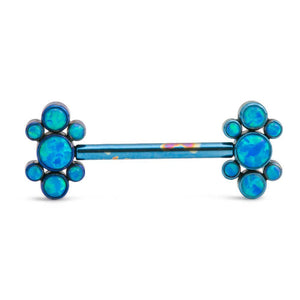 Side-Set Seven Opal Cluster Titanium Top - Threaded