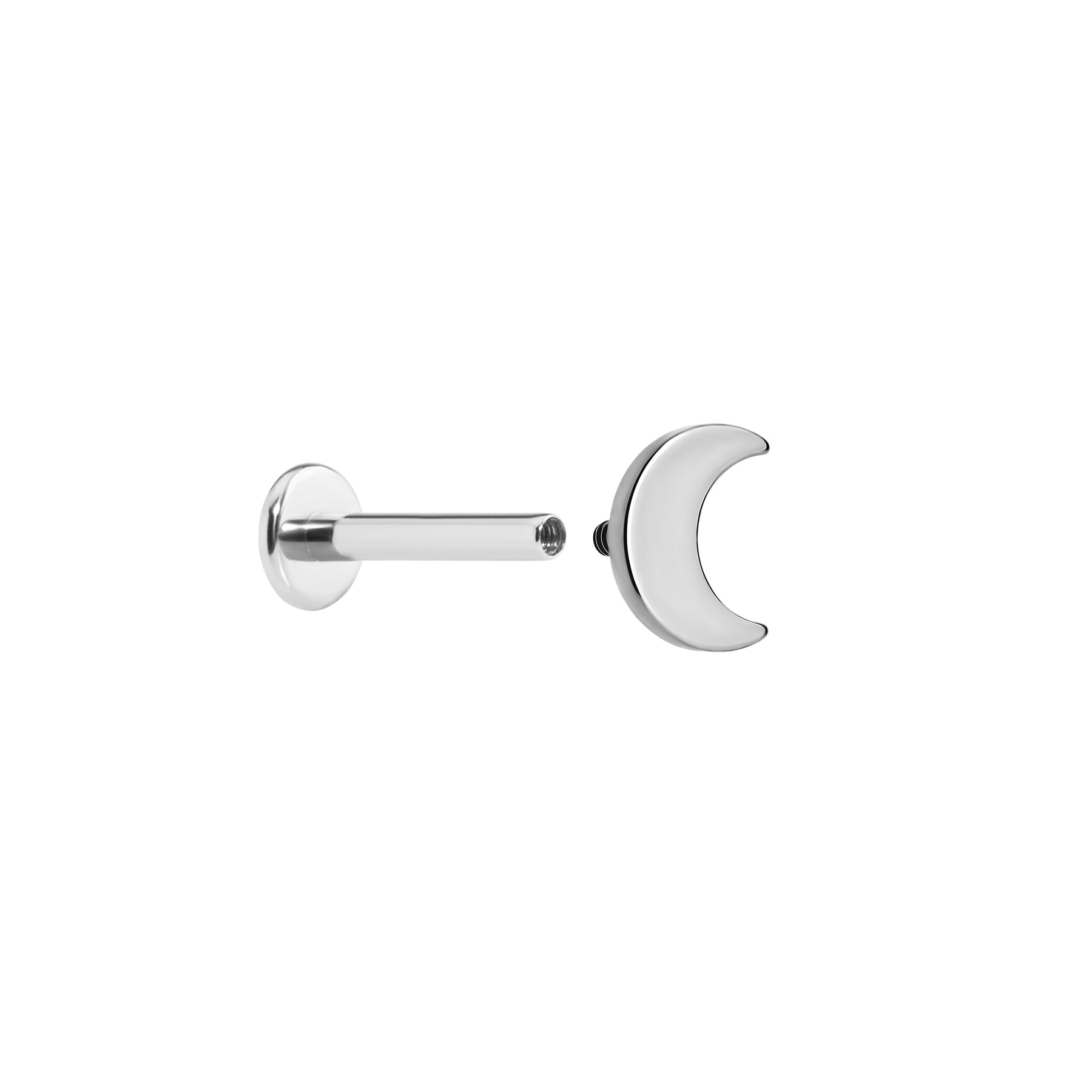 Crescent Moon Titanium Top - Threaded