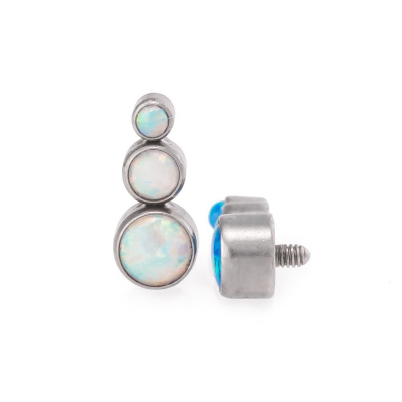 Tapered Opal Cluster Titanium Top - Threaded