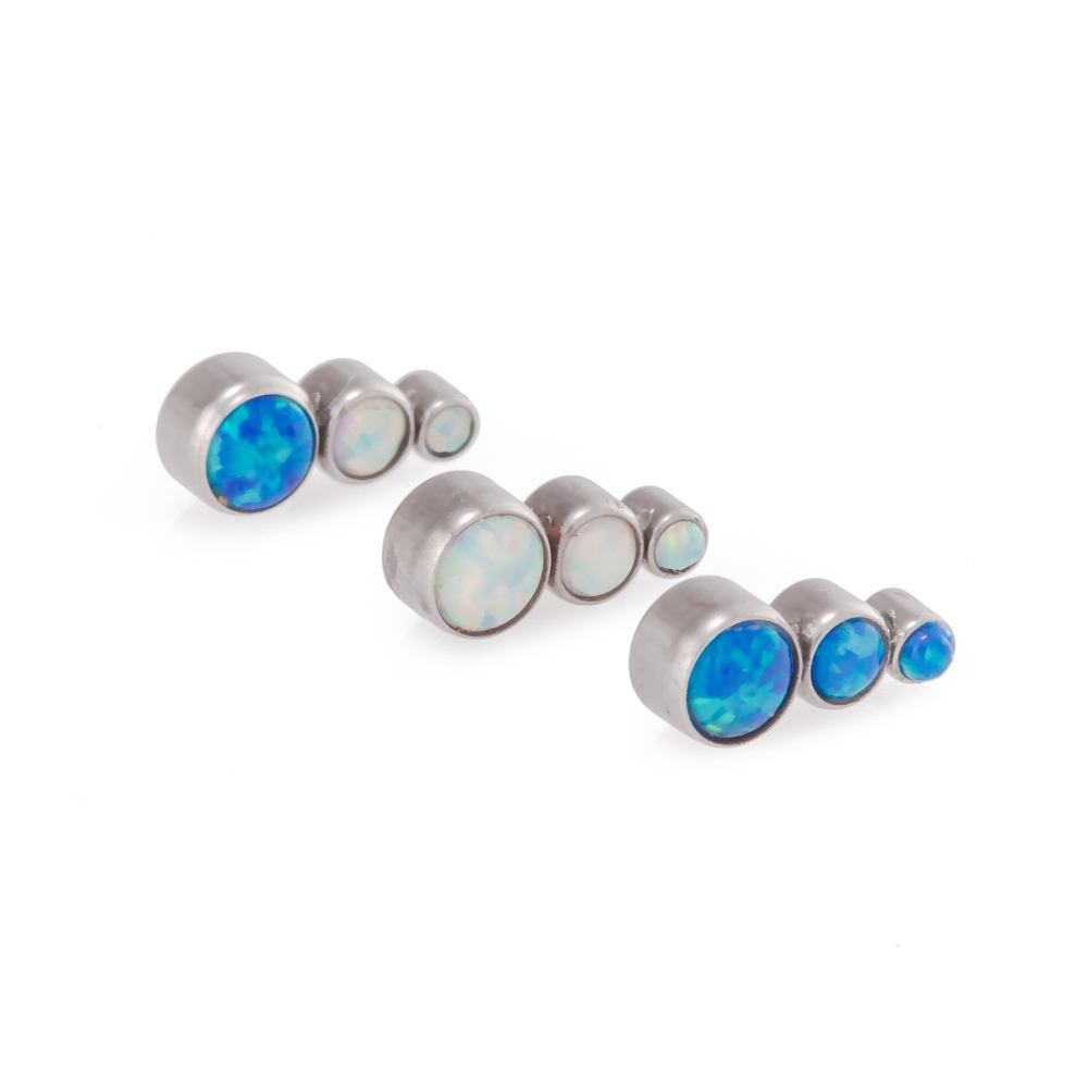 Tapered Opal Cluster Titanium Top - Threaded