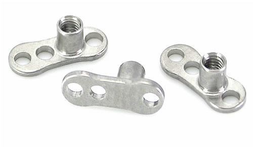 Steel Microdermal Anchor with Three-Hole Base