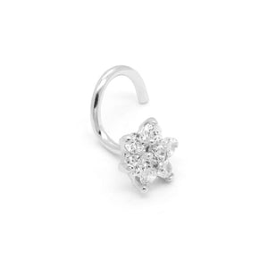 Gold Flower CZ Nostril Screw