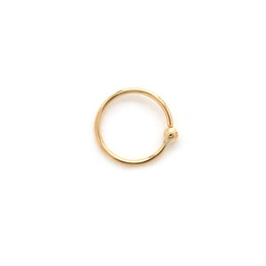 Gold Fixed Bead Nostril Ring